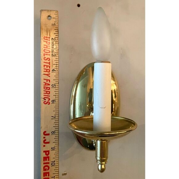 Vintage Simple Colonial Style Solid Brass Wall Sconse One Light Arm - Picture 4 of 6
